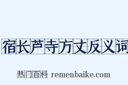 宿长芦寺方丈反义词是什么意思的图片